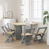 VidaXL Ensemble à manger papillon 5 pcs Corona pliable gris bois pin, ensemble de table à manger, table et chaises à manger, 3295718