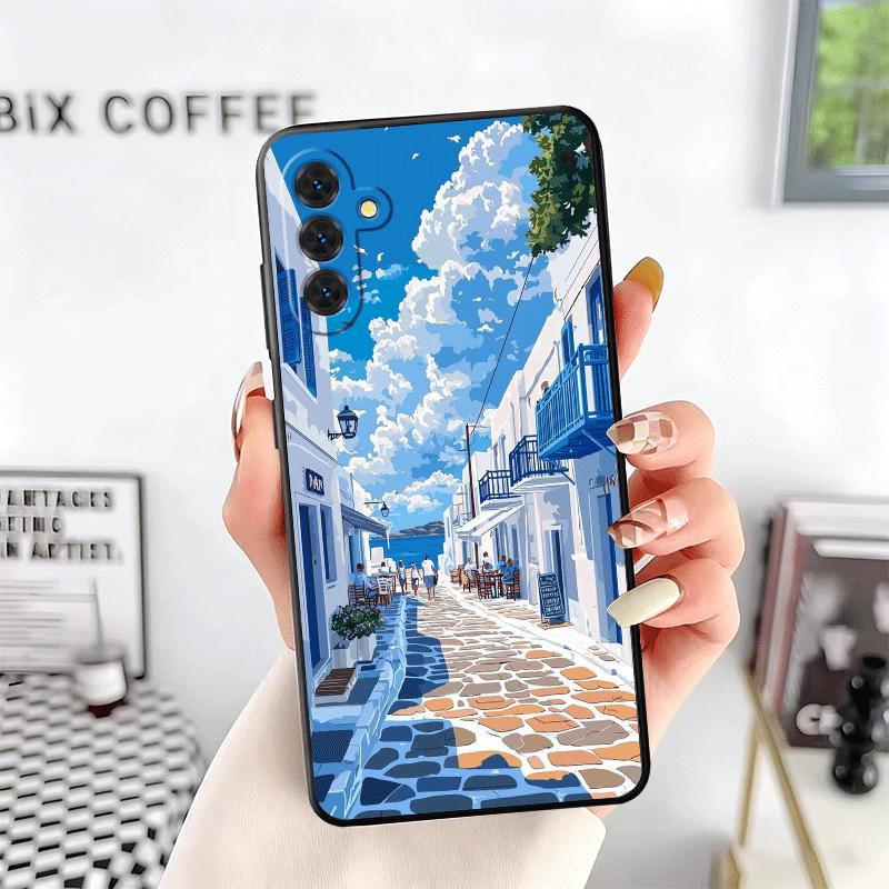 Santorini Greece Summer Soft Phone Case for Samsung A17 A37 A57 A16 A26 A36 A56 A15 A25 A35 A55 A14 A24 A34 A54 A13 A23 A33 A53