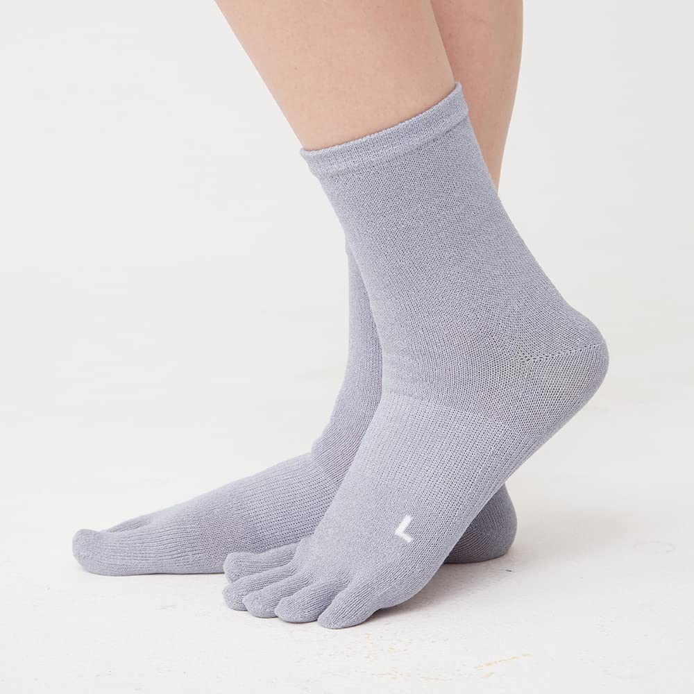 Gunze WASHIITO Washi Soft Elastic Separate Set of Same Color Socks, Yarn, Cuff, Knit, Five-Toe, 2,