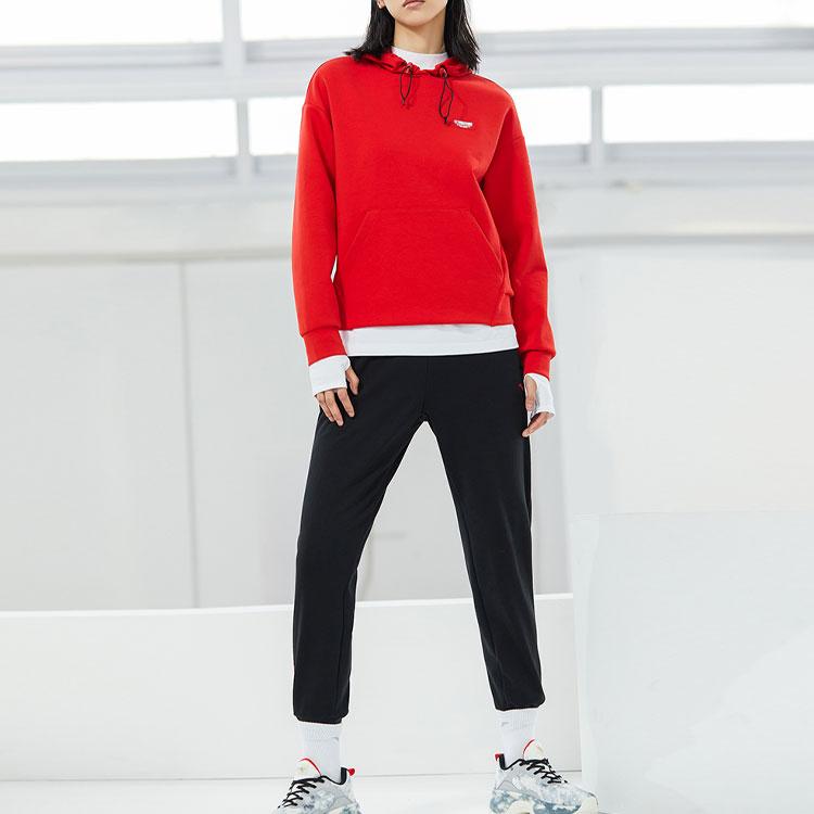 Anta Training Series New Year Edition China Ice And Snow Logo Hooded Sweatshirt Women sweatshirt Classic-Red 162217755-2
