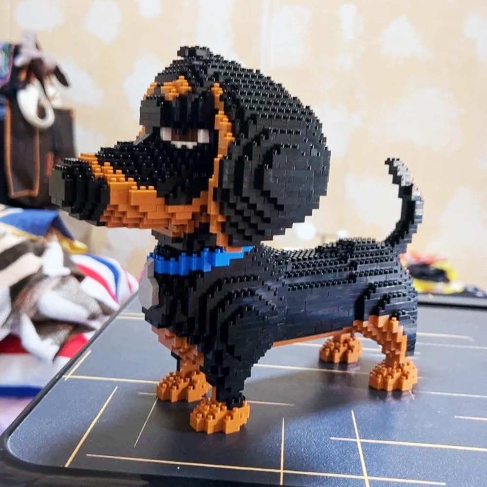 BALODY Block Dog Stavebnice Animal Mini Block Dětské DIY dárek k montáži (Jezevčík)