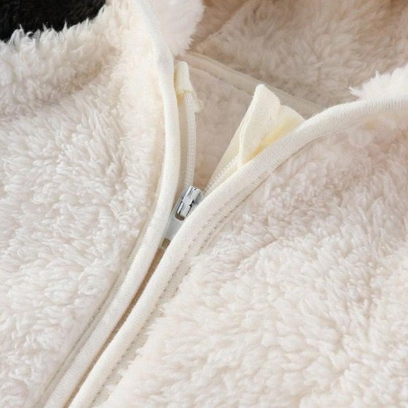 Fleece Romper Baby Long Sleeve Jumpsuit Autumn Baby Boys Girls Rompers Hooded Warm Cloth