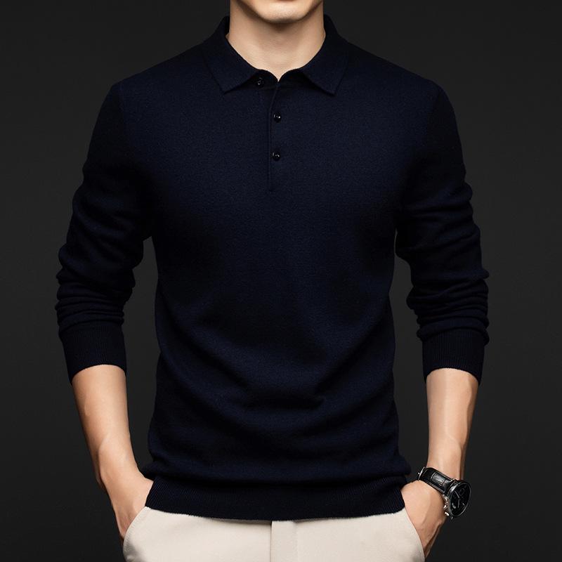 

2025 Men s 100% Wool Lapel Sweater: Fashionable, Warm, Casual Knitwear for Autumn/Winter M