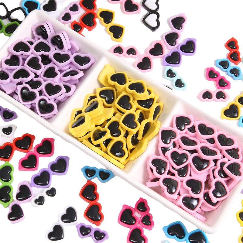 10pcs/bag Acrylic Heart-Shaped Glasses DIY Crafts To Make Jewelry Accessories