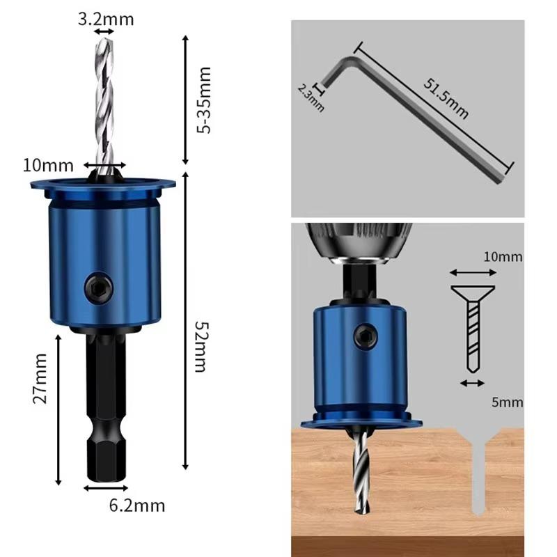 Wiertło do drewna Profesjonalne 2 w 1 Wiertło do metalu Warsztat mechaniczny Narzędzie obrotowe Narzędzia do otworów pogłębianych Akcesoria