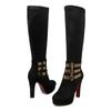 Size 34-43 Newest 2025 Knee High Boots Women Faux Suede Fashion Calf Boots Platform Square Heel Ladies Women'S Winter Boots