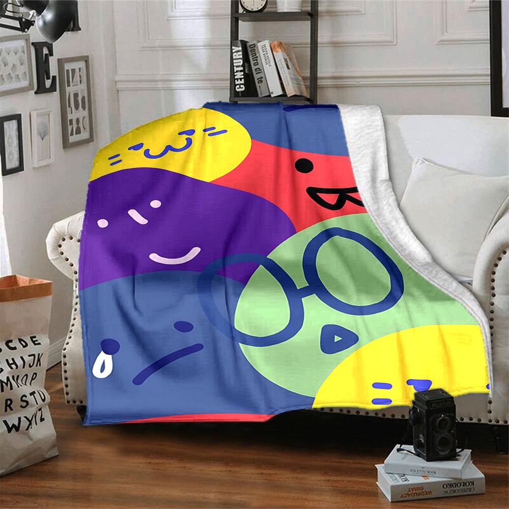 1pc Colorful Faces Blanket Warm,Perfect for Camping And Travel, Making It a Great Gift for Any Season yy250904190