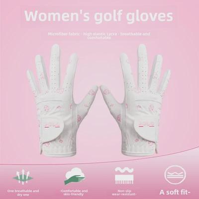 Kadın Kore Versiyonu Kaymaz Nefes Alabilir Golf Eldiveni - Mikrofiber Kumaş, 1 Çift