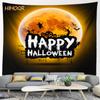 Happy Halloween Pumpkin Tapestry Wall Hanging Boho Room Decoration Large Cloth  Aesthetic Home Party Backdrop