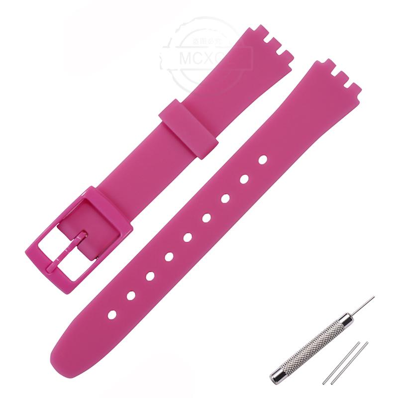 Soft Silicone Watchband Suitable For Swatch 12mm Girls Ladies Strap Colore Waterproof Wrist Bracelet Watch Accessories