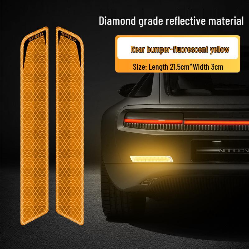 Luminous Reflective Car Wheel Arch & Bumper Stickers: Night Safety & Anti-Scratch Protection