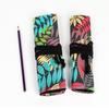 Colorful Cloth Roll Up Pen Curtain Canvas Pencil Bag Cute Pencil Case  Student School Supplies