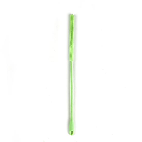 2Pcs/Set Straw Brush Fine Bristles Flexible Handle Food Grade Silicone Reusable Brush Straw