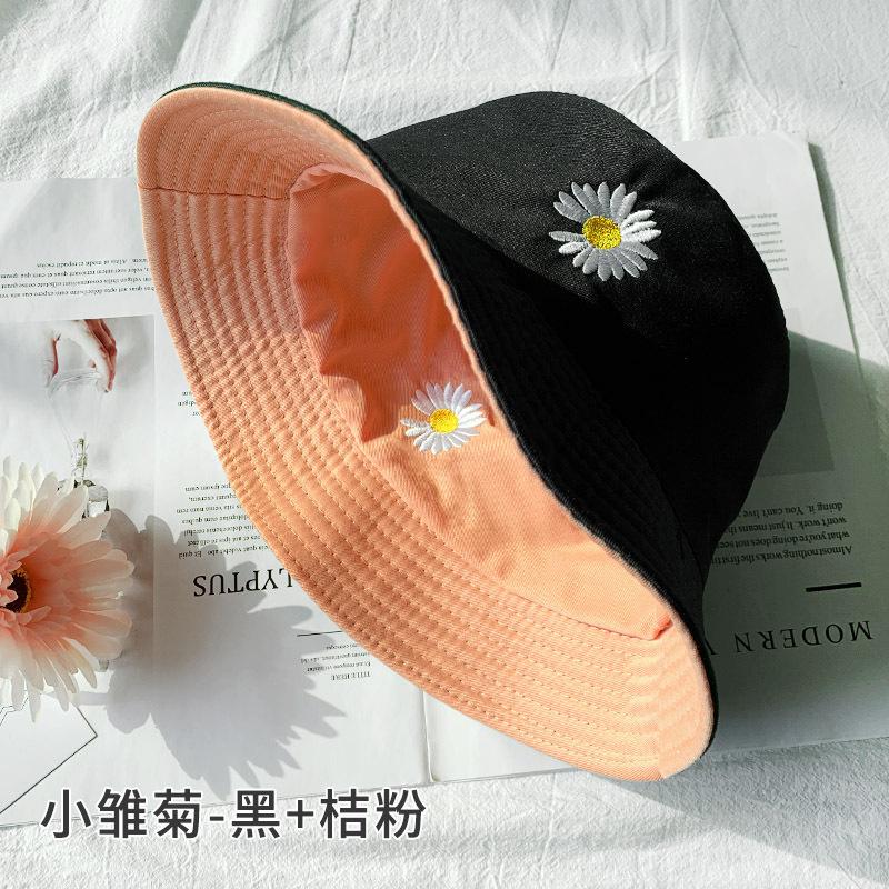 Bucket hat women's summer face small hat fashionable versatile double-sided sun hat