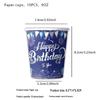 Blue Birthday Party Supplies: Disposable Paper Plates, Cups, Napkins, Tablecloths, Knives, Forks, and Spoons