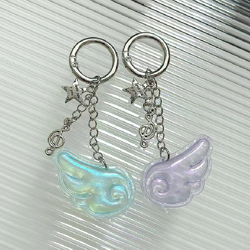 1 Stück Engelsflügel Design Süßer Stil Taschenanhänger Lieblicher Handy-Anhänger DIY Zubehör Schlüsselanhänger Airpods Anhänger Mehrfarbig