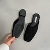 Fashion Luxury Flats Slippers Shoes For Women Mules Summer Spring Fashion Square Toe Ladies Flats Slippers Female Slides Sandals Shoes