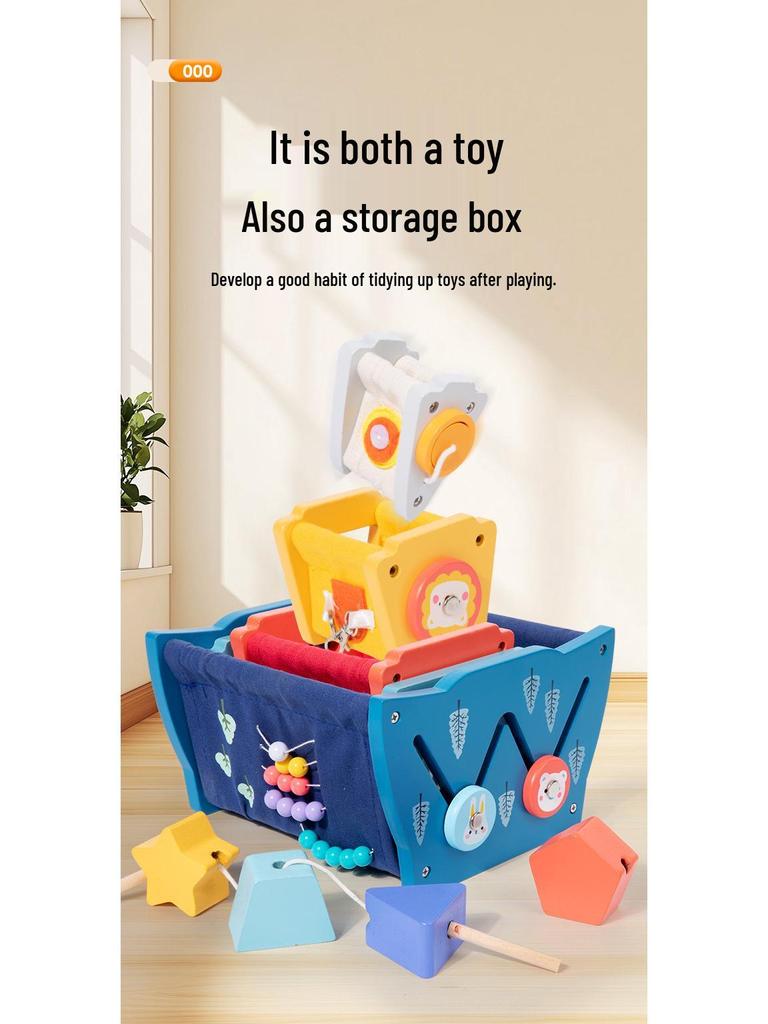 Children's Wooden Busy Tower: Multifunctional Educational Toy for Early Learning, Shape Matching, and Hands-on Skill Development