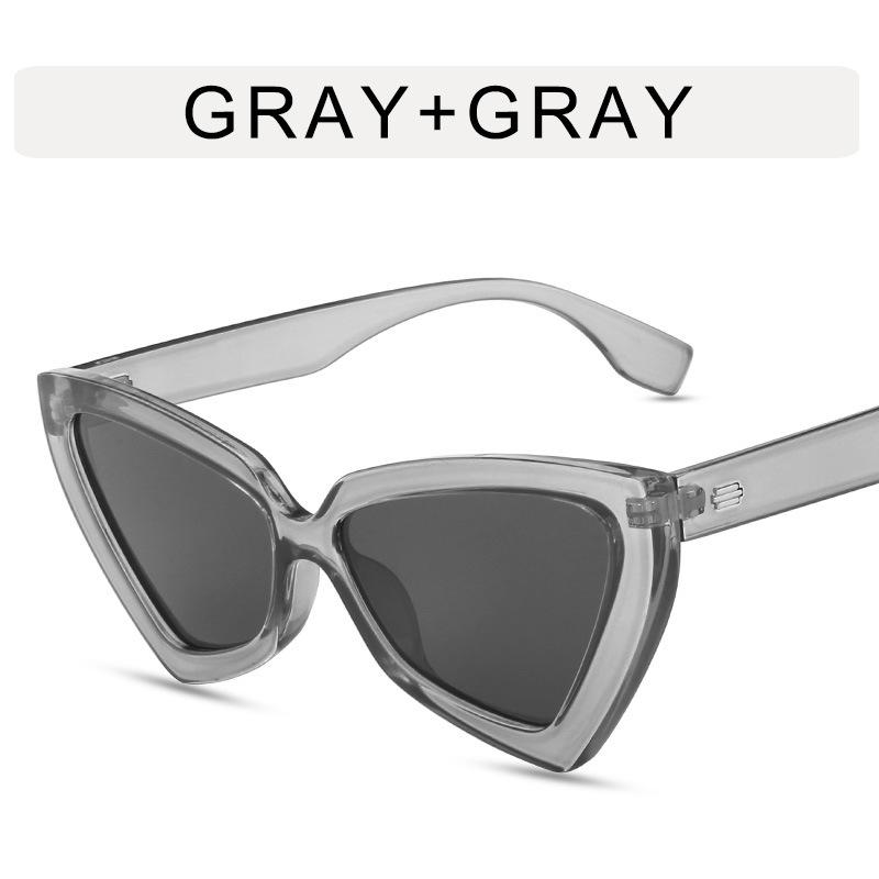 Oversize Triangle Cat's Eye Rice Nail Sunglasses for Women Fashionable UV Resistant Sun Shades Eyeglasses Retro Glasses Trend