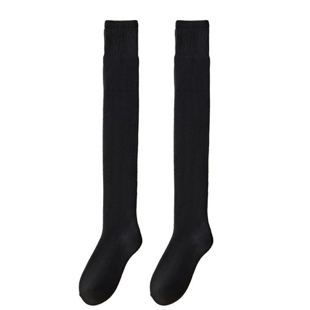 Anti-pilling Winter Warm Thigh-high Socks Seamless Compression Sock New Plush Knee Socks  Winter