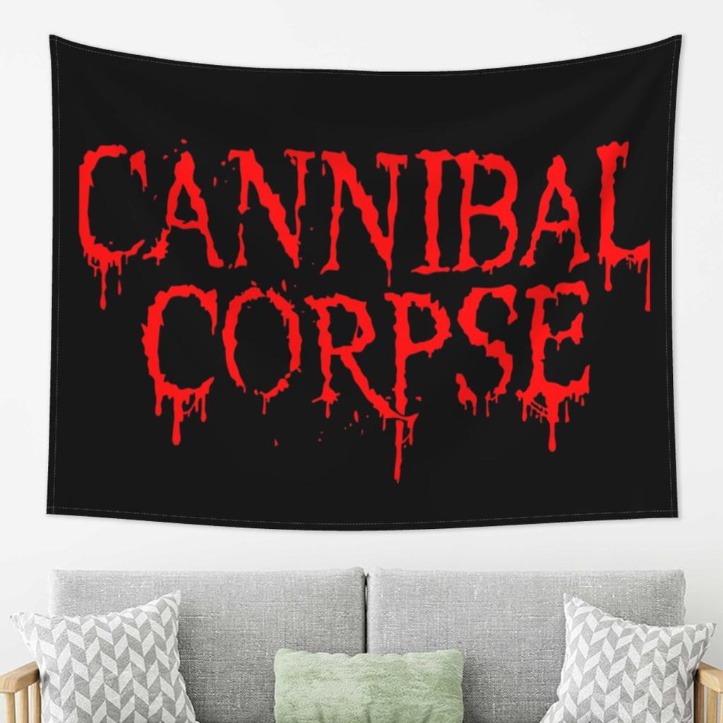 Tapestry Cannibal Corpse Band Death Metal Appeso a Parete Decorazione Estetica per la Casa Arazzi per Stanza del Dormitorio