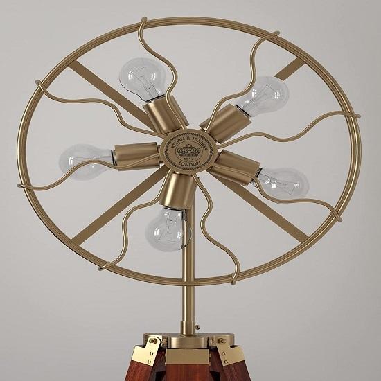 Alloy Steel Modern Look 5 Light Antique Tripod Fan Floor Lamp With Stand 165 Cm