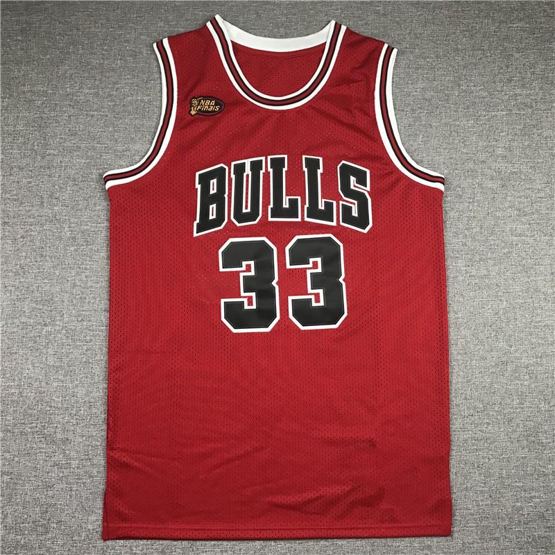 Chicago Bulls 33 Scottie Pippen Finals Edition Red Basketball Jersey Unisex Adult Cotton Sport Wear