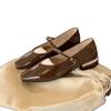 ~ Ein Wort mit Perlenlicht Mund dicker Absatz Mary Jane Einzelschuhe Damen kleine Lederschuhe