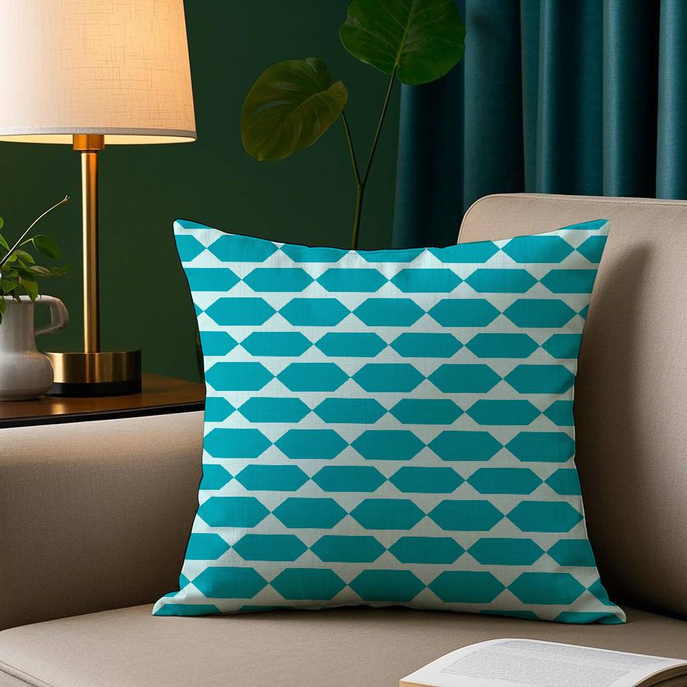 

Teal Blue Flower Pillow Case Short Plush Print Cushion Cover Square Throw Pillow Covers Sofa Home Decor 12x12Inch