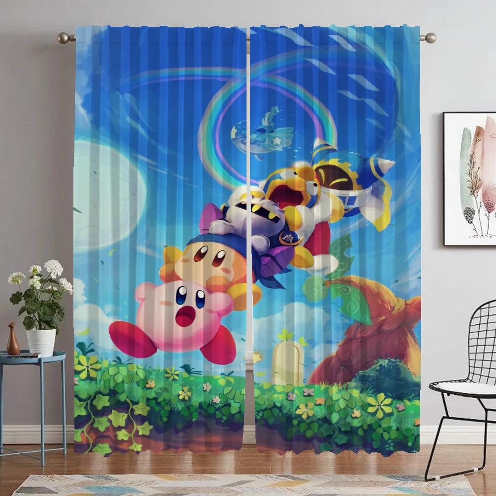 Cortinas elegantes para sala 2 peças Kirbys cortinas blackout para câmera sala de estar cortina divisória cortinas decoração de Halloween