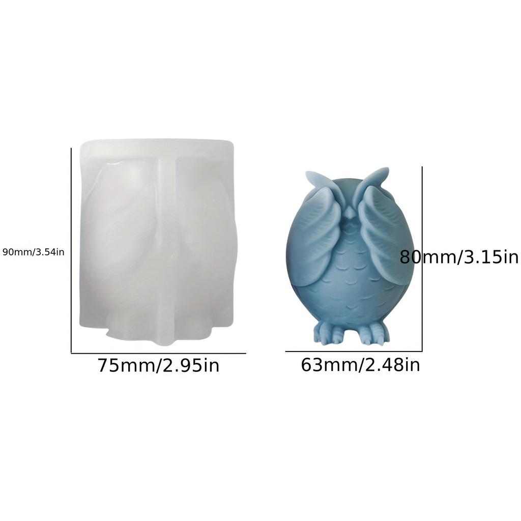 Silikonowe Formy do Świec w Kształcie Sowy dla Żywicy Epoksydowej i Wosku - Unikalne Kształty Zwierząt Formy do Rękodzieła na Prezent Świecowy Dekoracja