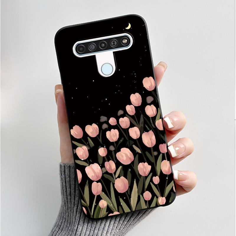 Printing Pattern Case For LG Q61 / LG K61 / LG Q70 Cover Fundas Soft Silicone Black Shell Cute Flower Cartoon Casing Coque Capa