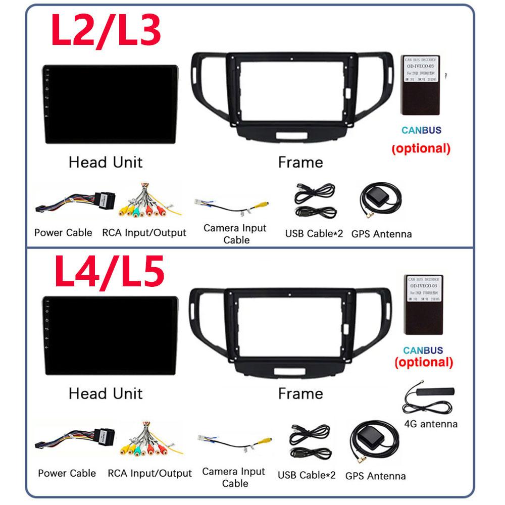 8G 128G For Honda Accord 8 Acura TSX 2008 - 2012 Car Radio GPS Android Multimedia System Navigation Auto BT No 2 Din DVD