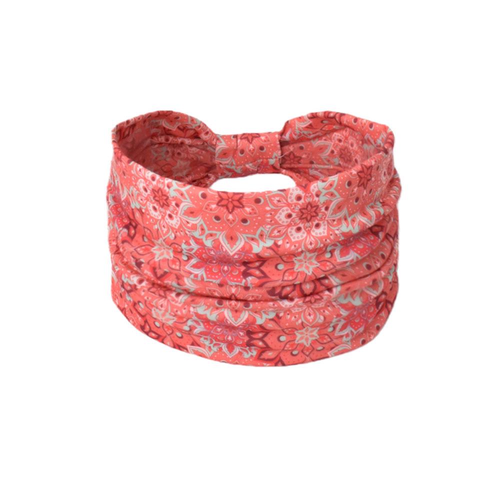 Women's Paisley Sport Yoga Headband - Sweat-Absorbing, Elastic Cotton, Bohemian Style