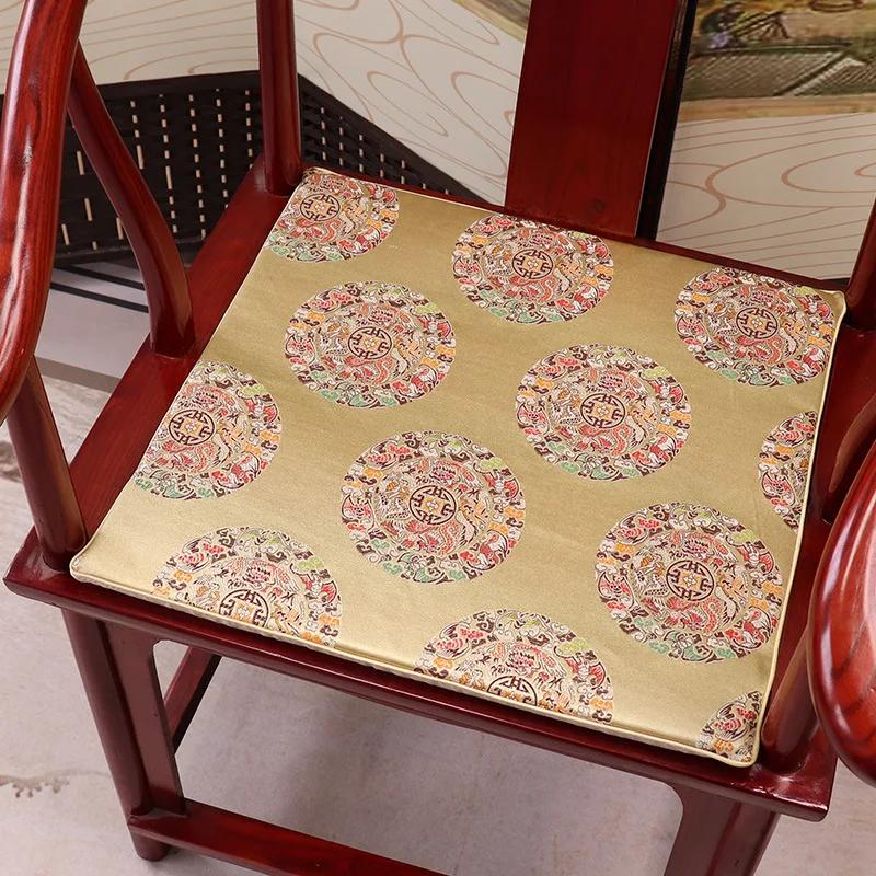 Square Chinese Style Mahogany Sofa Cushion Removable Washable Non-slip Single Seat Cushion Home Chair Pad Soft No Ball No Fading