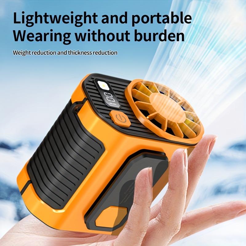 Portable Waist Clip Fan Super Long Standby Built-in Flashlight Rechargeable Battery Powered Fan For Work, Hiking, Fishing, Night Fishing, Camping
