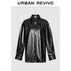 UR 2026 Spring Women's PU Lapel Loose Shirt