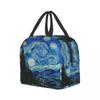 Insulated Lunch Tote Bag for Women School Portable Thermal Cooler Almond Blossoms Flowers Art Lunch Box