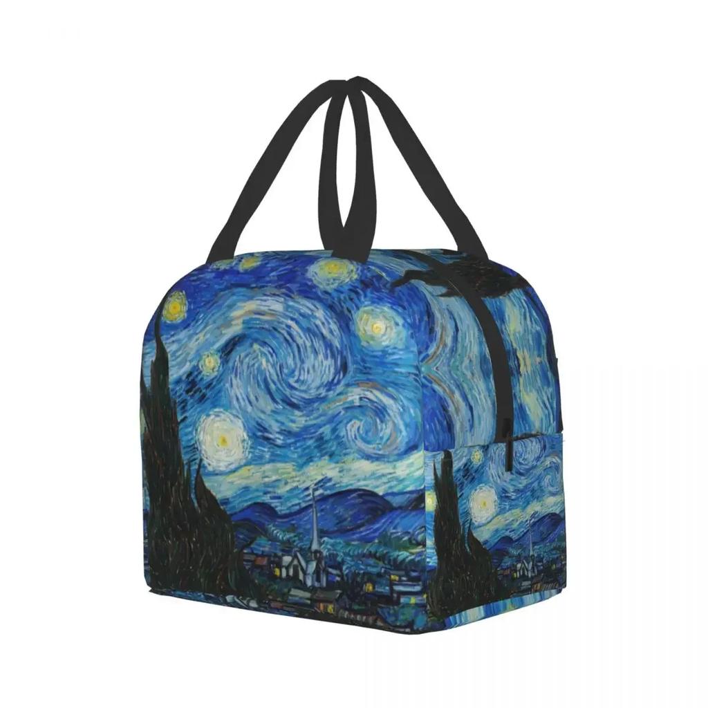 Insulated Lunch Tote Bag for Women School Portable Thermal Cooler Almond Blossoms Flowers Art Lunch Box