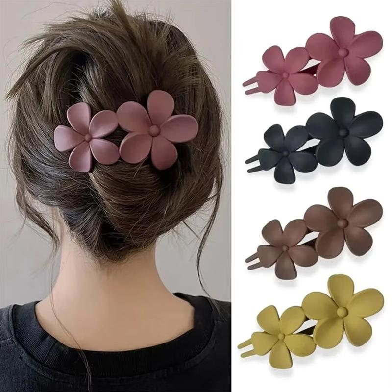 

4Pcs Flower Hair Clips Fashion Matte Floral Hairpins Hair Claw Clips Non-Slip Hair Clamps Grab Elegant Hair Accessories