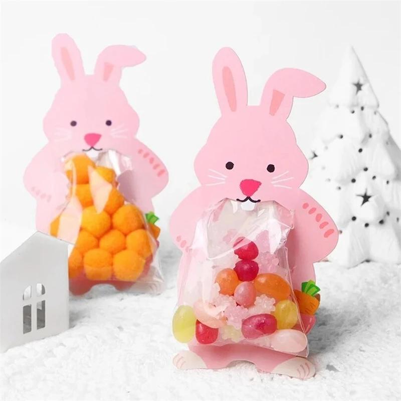 20/10Pcs Easter Rabbit Candy Bags Paper Cookie Candy Box Gift Packing Boxes Birthday Party Decor Supplies Easter Party Decor