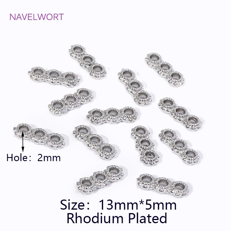 

18K Gold Plated 3 Hole Snowflake Shape Separators Multistrand Spacer Bar Connector For Beadwork Jewelry Making DIY Accessories 5 pieces