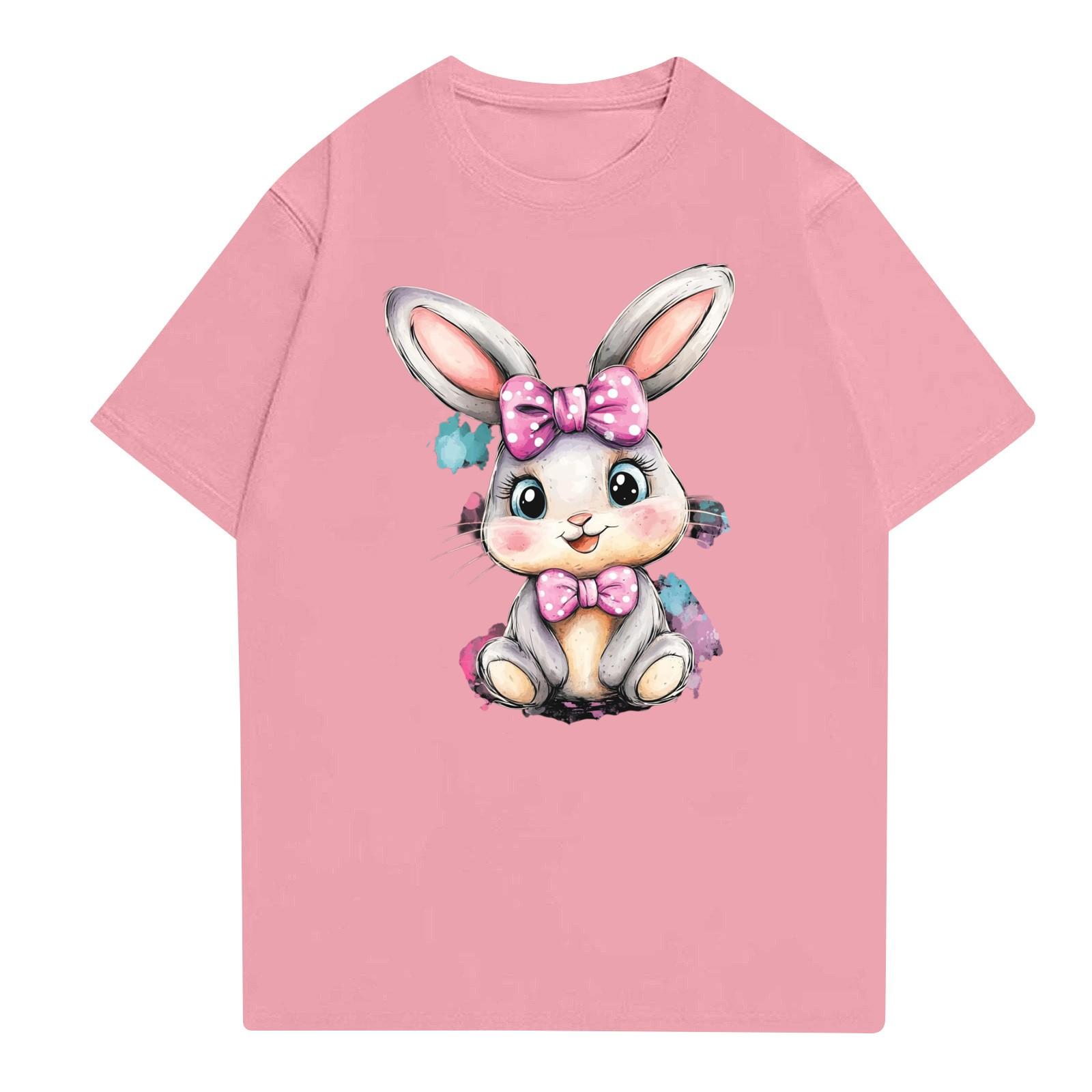 

Женская повседневная футболка с круглым вырезом и короткими рукавами с принтом XL розовый