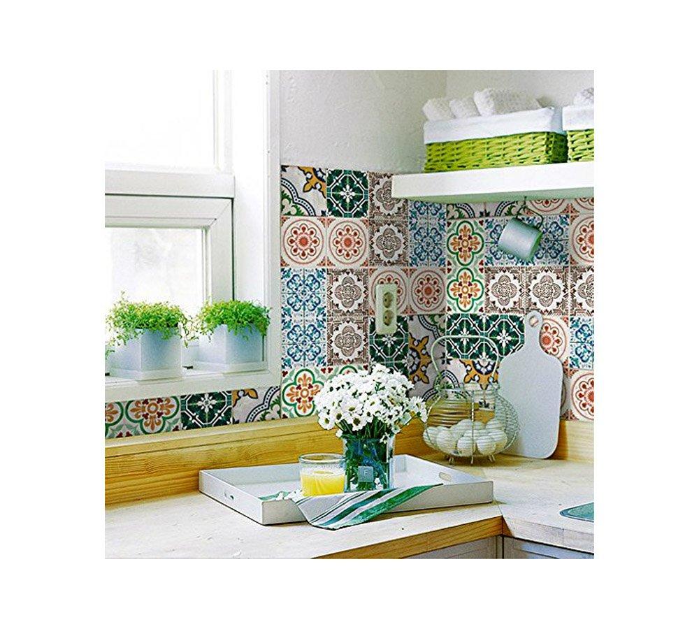 Nitoms decolfa Tile Stickers, Pink, Kitchen Decor, Oil Stain Prevention, Pack of 4, M4000