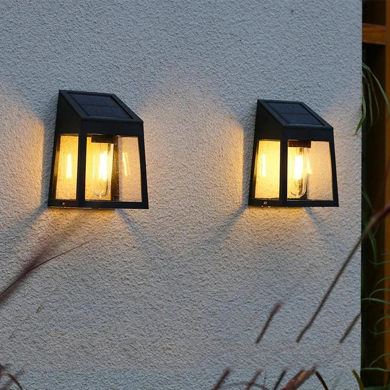 Outdoor Solar Tungsten Wall Light with Motion Sensor Waterproof LED Safety Light for Patio Outdoor Deck Porch Barn Garage