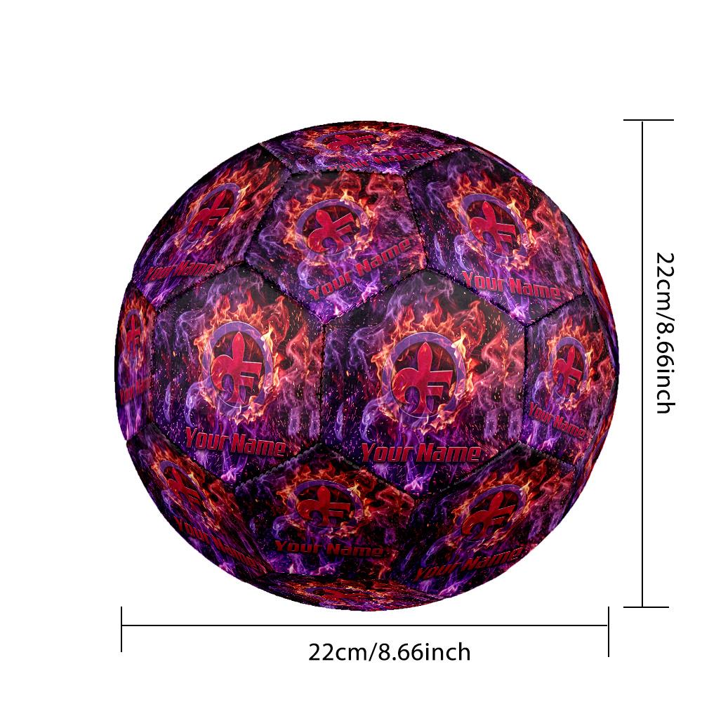 Size 5 Football Custom Name Text, Outdoor Training Soccer BallFiorentina FC