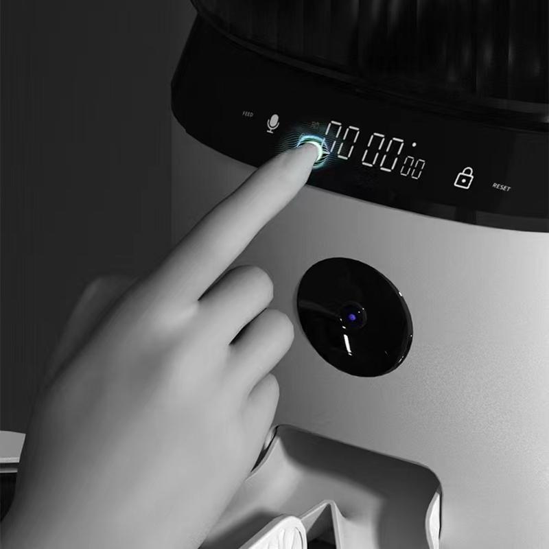 Tuya Automatic Pet Feeder 5L Large Capacity Stainless Steel Double Bowl Intelligentize Touch Panel APP Control Camera Pet Feeder