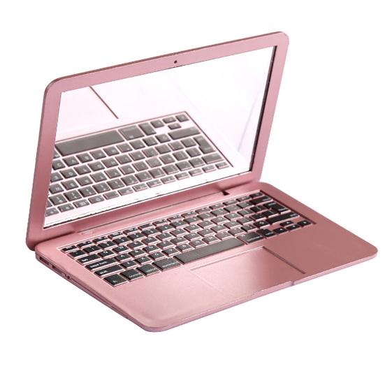 Handheld Cosmetic Mirror Mini Laptop Mirror, Pocket Size Shaped Makeup Portable Small Foldable Vanity Folding Computer for Dollhouse Accessory, Travel