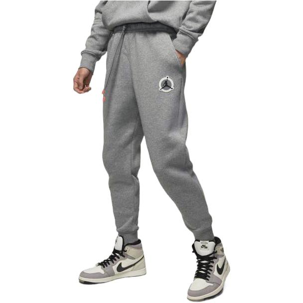 Jordan As M J Flt Mvp Hbr Flc Pant 2 Logo Label Fleece Lined Long Casual Mid Rise Elastic Cuff Knitted Sweatpants Men's DV7597-091