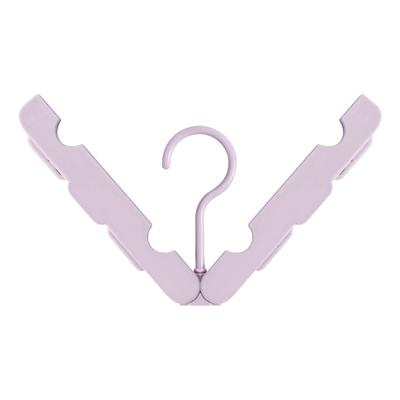 Portable Plastic Folding Clothing Hanger Travel Non Slip Drying Rack with Clip (Pink)